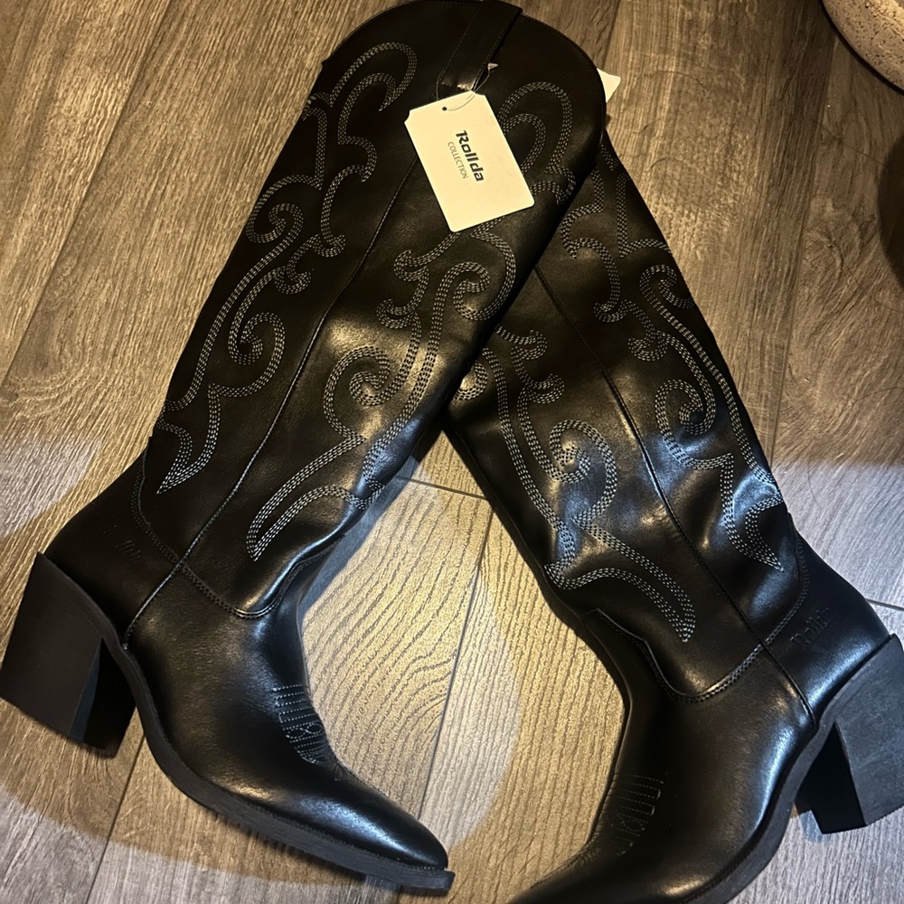 Black Leather Women's Boots